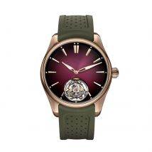 Pioneer Tourbillon 40mm Mens Watch Burgundy