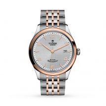 1926 39mm Mens Watch Steel Case Rose Gold Bezel Silver Dial
