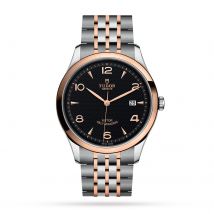 1926 41mm Mens Watch Steel Case Rose Gold Bezel Black Dial
