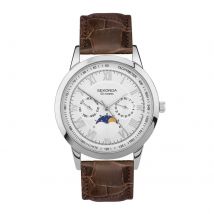 Armstrong Moonphase 40mm Mens Watch Silver Brown