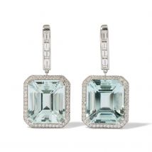 18ct White Gold Hans D. Krieger Aquamarine & Diamond Earrings