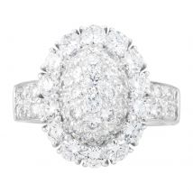 18ct White Gold Dome Van Cleef & Arpels Diamond Ring - Ring Size K