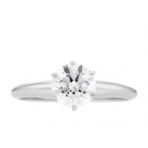 900 Platinum Tiffany & Co. Solitaire Diamond Ring - Ring Size K