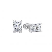 9ct White Gold 1.50cttw Radiant Cut Lab Grown Diamond Solitaire Stud Earrings