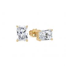 9ct Yellow Gold 1.50cttw Radiant Cut Lab Grown Diamond Solitaire Stud Earrings