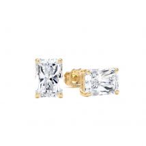 9ct Yellow Gold 2.00cttw Radiant Cut Lab Grown Diamond Solitaire Stud Earrings