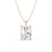 9ct Yellow Gold 1.50cttw Radiant Cut Solitaire Lab Grown Diamond Pendant