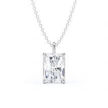 9ct White Gold 1.50cttw Radiant Cut Solitaire Lab Grown Diamond Pendant