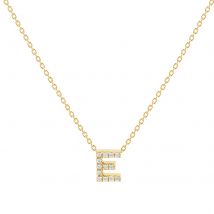 Tiny Treasures 18ct Yellow Gold 0.06ct Love Letter E Necklace