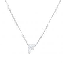 Tiny Treasures 18ct White Gold 0.05ct Love Letter F Necklaces