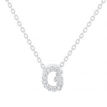 Tiny Treasures 18ct White Gold 0.06ct Love Letter G Necklaces