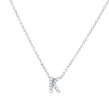 Tiny Treasures 18ct White Gold 0.05ct Love Letter K Necklaces