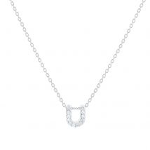 Tiny Treasures 18ct White Gold 0.06ct Love Letter U Necklaces