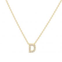 Tiny Treasures 18ct Yellow Gold 0.06ct Love Letter D Necklaces