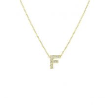 Tiny Treasures 18ct Yellow Gold 0.05ct Love Letter F Necklaces