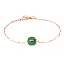 Pom Pom Dot 18ct Rose Gold Malachite & Mother of Pearl 0.03ct Diamond Bracelet