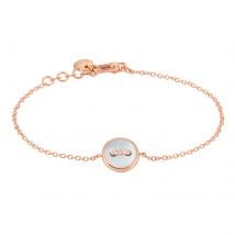 Pom Pom Dot 18ct Rose Gold Mother of Pearl 0.03ct Diamond Bracelet
