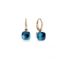 Nudo Petit 18ct Rose & White Gold London Blue Topaz Earrings