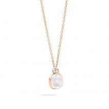 Nudo 18ct Rose & White Gold Mother of Pearl & 0.10ct Diamond Pendant