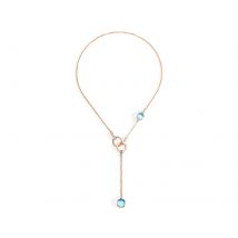 Nudo 18ct Rose & White Gold Blue Topaz & 0.10ct Diamond Necklace
