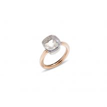 Nudo 18ct Rose & White Gold White Topaz Ring - Ring Size O