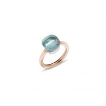 Nudo 18ct Rose & White Gold London Blue Topaz Ring - Ring Size M