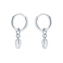 White Gold Coloured Harrye SweetHeart Huggie Earrings