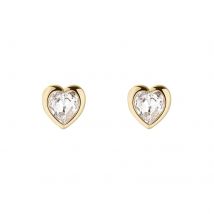 Yellow Gold Coloured Han Crystal Heart Stud Earrings