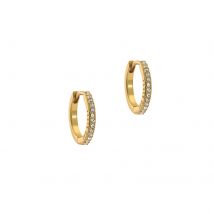 Yellow Gold Coloured Heplie Cubic Zirconia Huggie Hoop Earrings