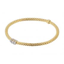 18ct Yellow Gold Flex'it Prima 0.07cttw Diamond Bracelet