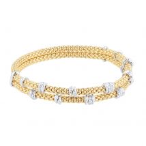 18ct Yellow Gold Flex'it Prima Eyes Double 0.37cttw Diamond Bracelet