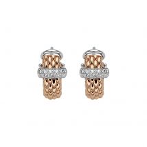 18ct Rose & White Gold Flex'it Vendome 0.20cttw Diamond Earrings