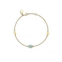 Heritage 18ct Yellow Gold Diamond & Turquoise Enamel Chain Bracelet