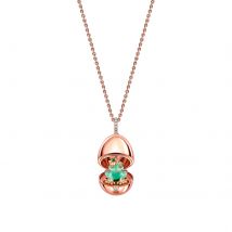 Fabergé Essence 18ct Rose Gold Green Lacquer Frog Surprise Locket