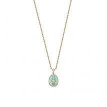 Heritage 18ct Yellow Gold Diamond & Turquoise Enamel Petite Egg Pendant