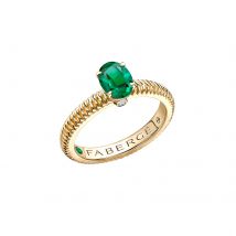 Colours of Love 18ct Yellow Gold Emerald Fluted Ring - Ring Size K