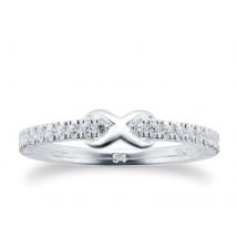 Sterling Silver Cubic Zirconia Infinity Ring - Ring Size L