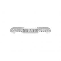 Gucci Link to Love 18ct White Gold 3mm Diamond Pave Ring - Ring Size J