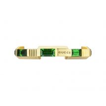 18ct Yellow Gold Green Tourmaline Gucci Link to Love Ring - Ring Size N
