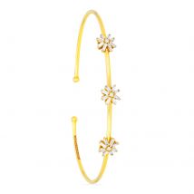 18ct Yellow Gold 0.03ct Diamond 0.35ct Baguette Cut Bangle