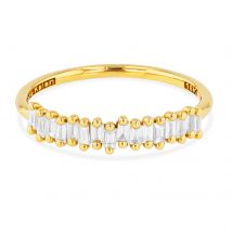 18ct Yellow Gold 0.33ct Baguette Diamond Ring - Ring N - Ring Size N