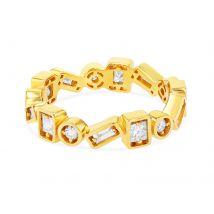 18ct Yellow Gold 0.33ct Baguette Diamond Stacker Ring - Ring L - Ring Size L