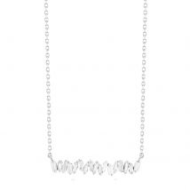 18ct White Gold Classic Firework 0.30cttw Diamond Bar Necklace