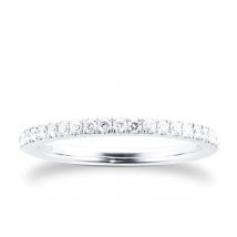 Brilliant Cut 0.23 Carat Total Weight Wedding Ring In 18 Carat White Gold - Ring Size N