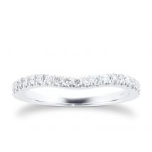 Brilliant Cut 0.23 Carat Total Weight Contour Wedding Ring In 18 Carat White Gold - Ring Size M