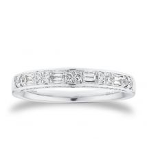 18ct White Gold 0.33cttw Mixed Cut Diamond Band - Ring Size M