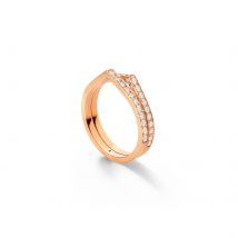 Antifer 18ct Rose Gold 0.48ct Diamond Two Row Ring - Ring Size L