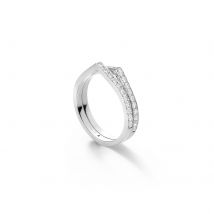 Antifer 18ct White Gold 0.52ct Diamond Two Row Ring - Ring Size I