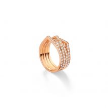 Antifer 18ct Rose Gold 1.12ct Diamond Four Row Ring - Ring Size I