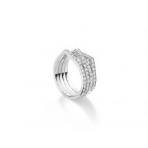 Antifer 18ct White Gold 1.12ct Diamond Four Row Ring - Ring Size L